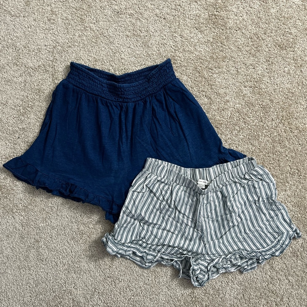 American Eagle Navy and Striped High Waist Women's Shorts